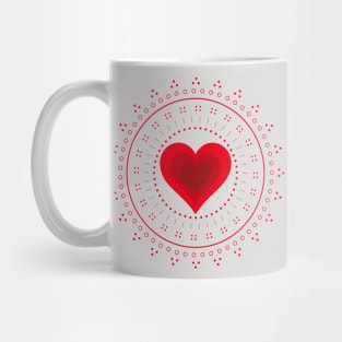 Red heart with love radiation Mug